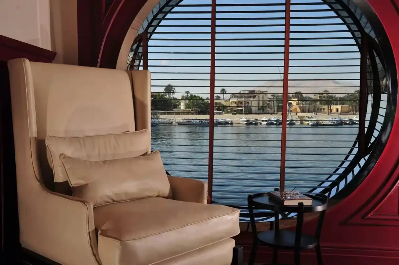 Lounge aboard the M.S. Mayfair Nile Cruise Nile cruise